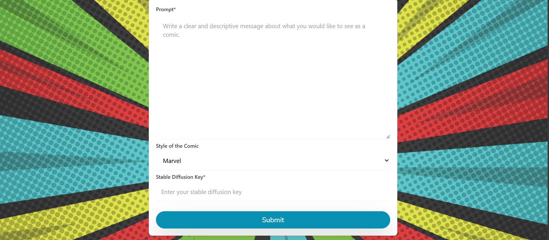 Text 2 Comic project screenshot